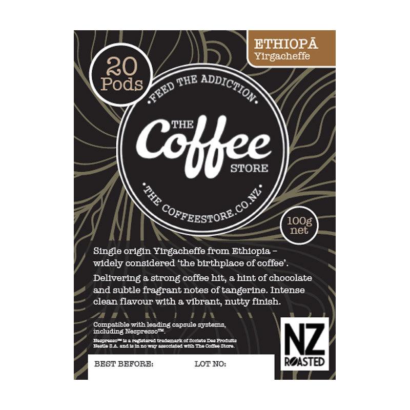 
                  
                    Ethiopia Coffee Pods - Nespresso Compatible - 20 Pack
                  
                